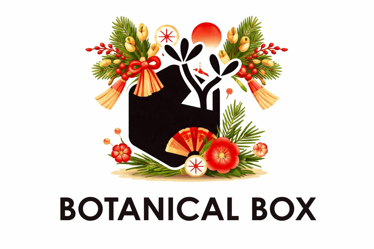 ボタニカルボックスのロゴ(お正月バージョン)